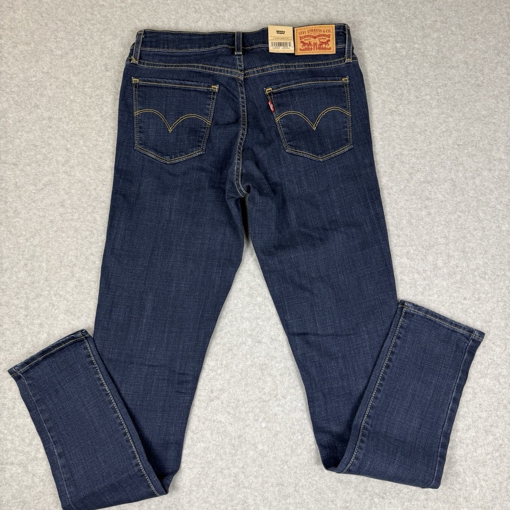 Levi's 711 Skinny Mid Rise Slim Jeans Dark Blue Wash Womens 6 Short 28X30 NWT - Picture 2 of 6